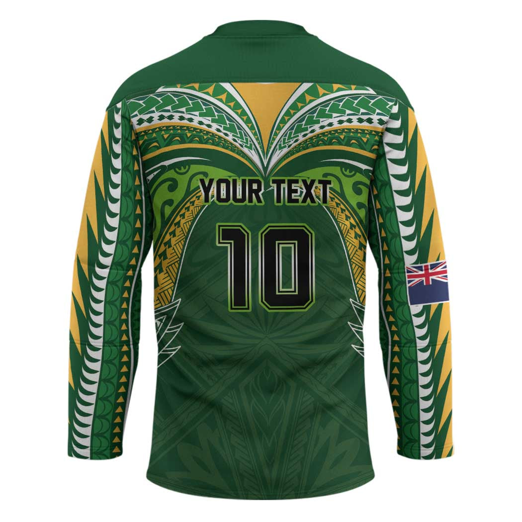 Custom Cook Islands Rugby League Hockey Jersey Tatau Tribal Motifs-Dark Green Color - Polynesian Pride