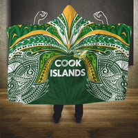 Cook Islands Rugby League Hooded Blanket Tatau Tribal Motifs-Dark Green Color - Polynesian Pride