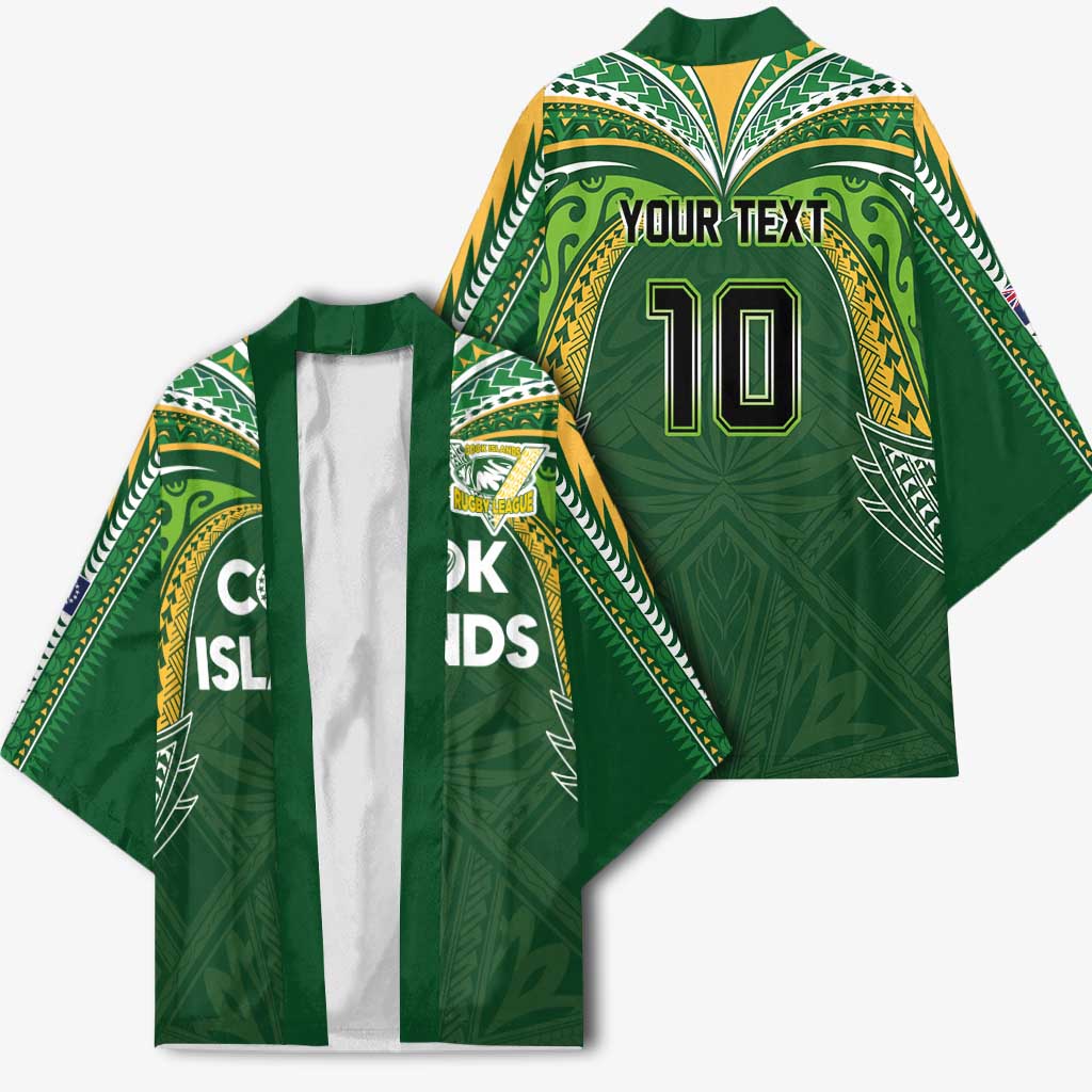 Custom Cook Islands Rugby League Kimono Tatau Tribal Motifs-Dark Green Color LT03 - Polynesian Pride