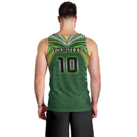 Custom Cook Islands Rugby League Men Tank Top Tatau Tribal Motifs-Dark Green Color LT03 - Polynesian Pride