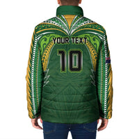 Custom Cook Islands Rugby League Padded Jacket Tatau Tribal Motifs-Dark Green Color LT03 - Polynesian Pride