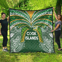 Cook Islands Rugby League Quilt Tatau Tribal Motifs-Dark Green Color - Polynesian Pride