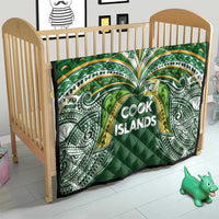 Cook Islands Rugby League Quilt Tatau Tribal Motifs-Dark Green Color - Polynesian Pride