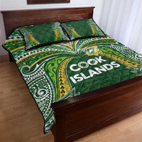 Cook Islands Rugby League Quilt Bed Set Tatau Tribal Motifs-Dark Green Color LT03 - Polynesian Pride