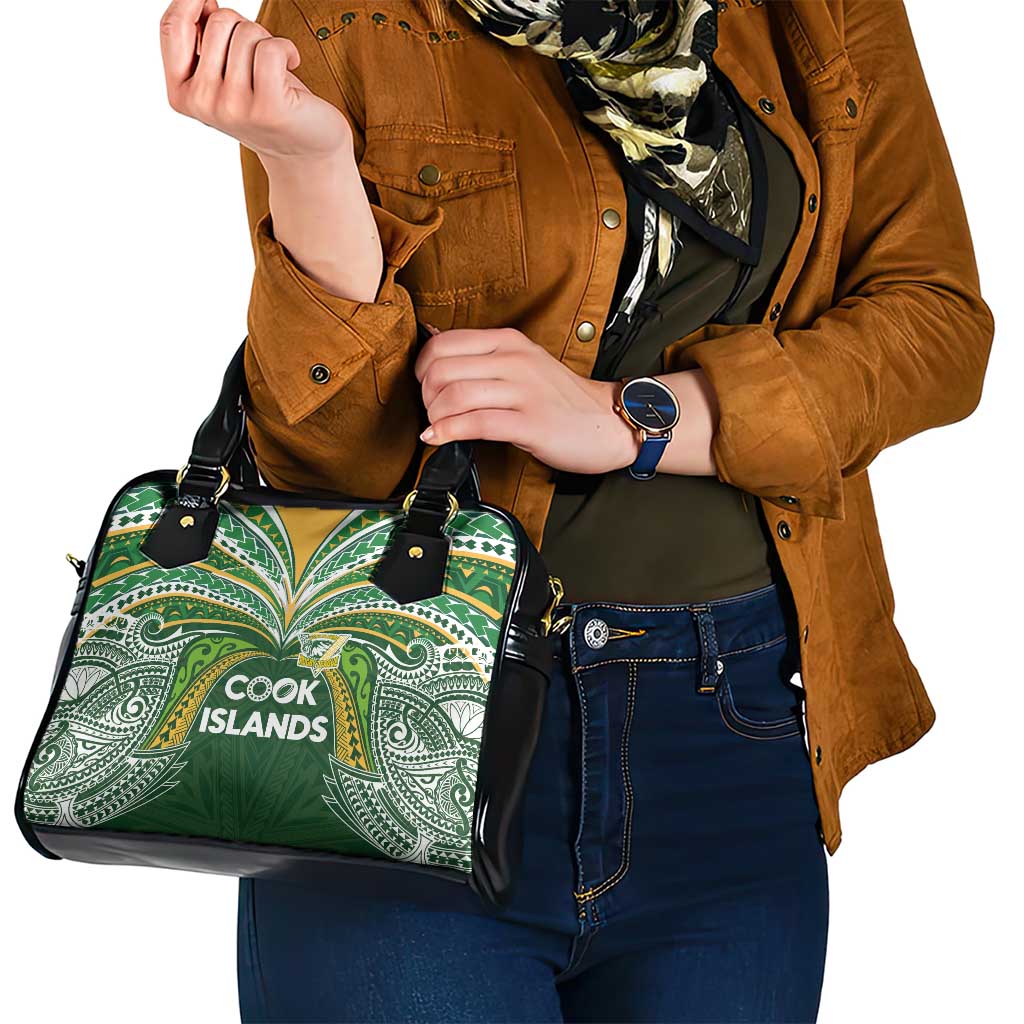 Cook Islands Rugby League Shoulder Handbag Tatau Tribal Motifs-Dark Green Color - Polynesian Pride