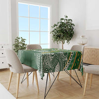 Cook Islands Rugby League Tablecloth Tatau Tribal Motifs-Dark Green Color - Polynesian Pride