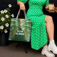 Cook Islands Rugby League Tote Bag Tatau Tribal Motifs-Dark Green Color - Polynesian Pride