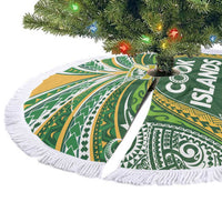 Cook Islands Rugby League Tree Skirt Tatau Tribal Motifs-Dark Green Color LT03 - Polynesian Pride