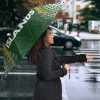 Cook Islands Rugby League Umbrella Tatau Tribal Motifs-Dark Green Color LT03 - Polynesian Pride