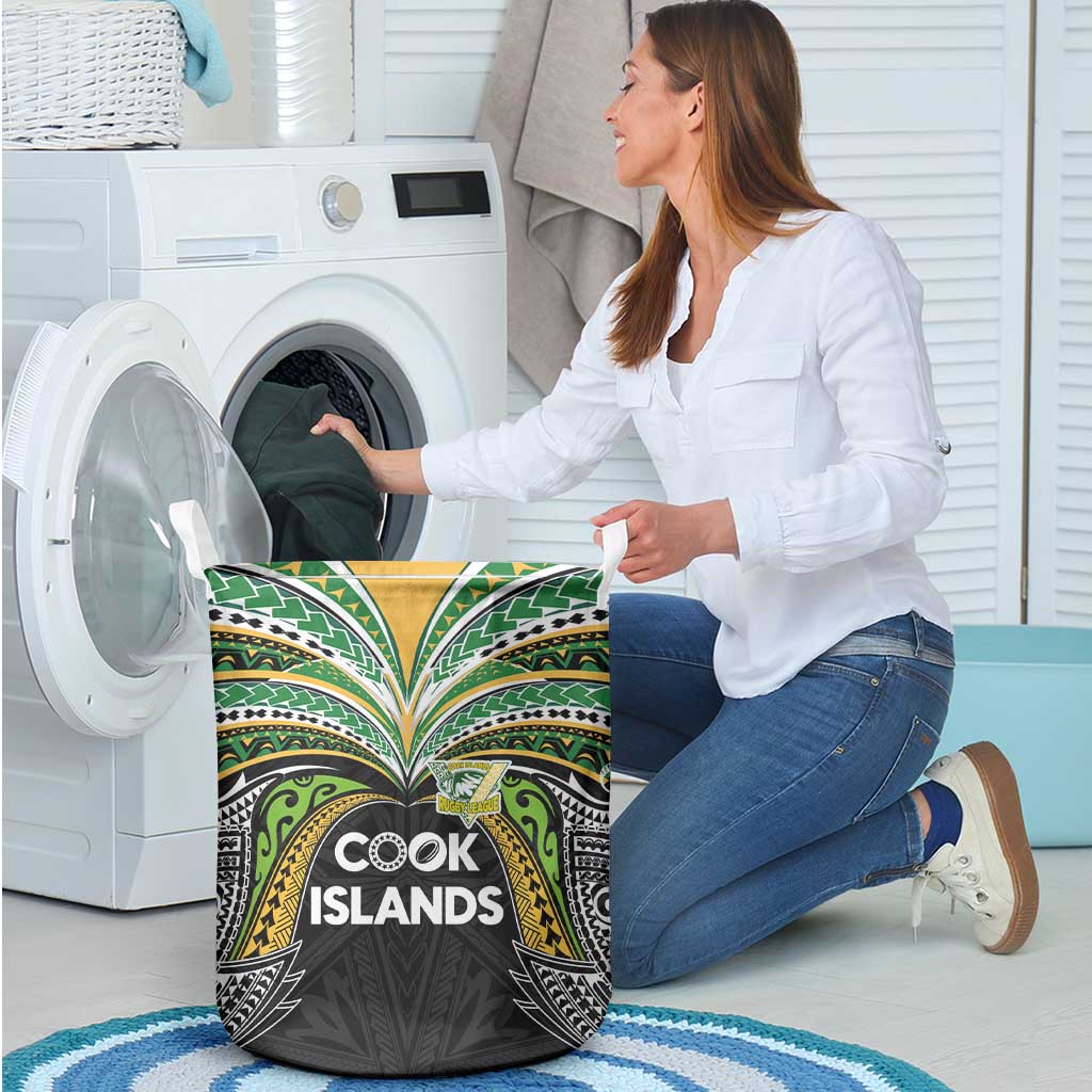 Cook Islands Rugby League Laundry Basket Tatau Tribal Motifs-Black Color LT03 - Polynesian Pride