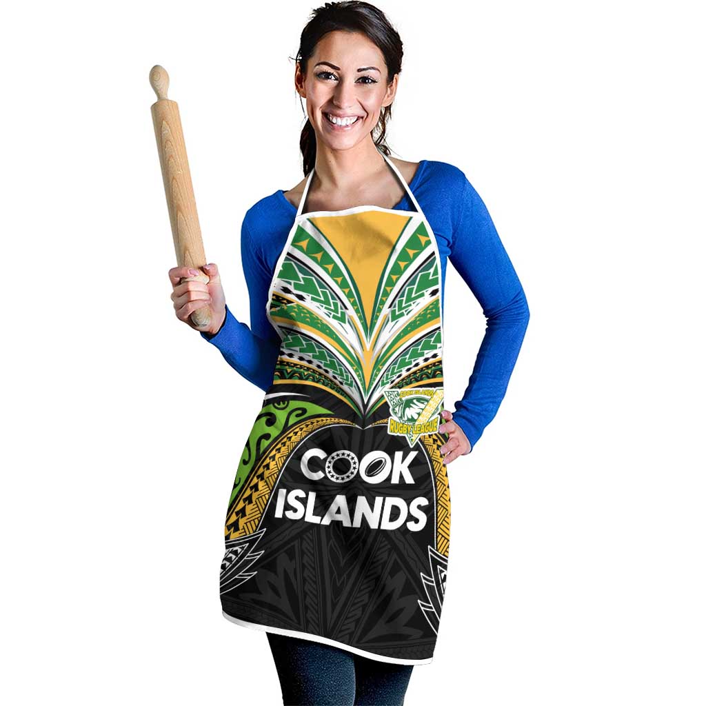 Cook Islands Rugby League Apron Tatau Tribal Motifs-Black Color LT03 - Polynesian Pride