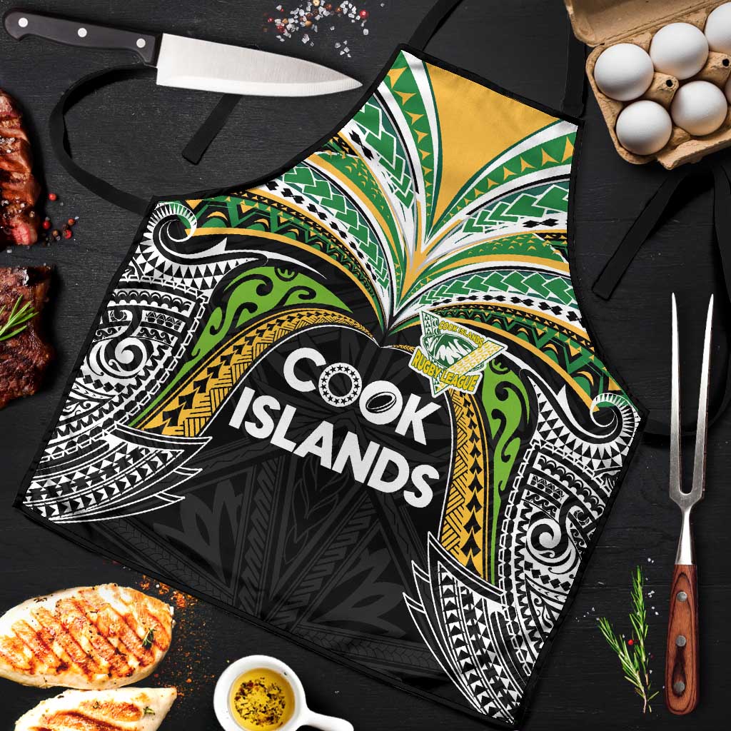 Cook Islands Rugby League Apron Tatau Tribal Motifs-Black Color LT03 Black - Polynesian Pride