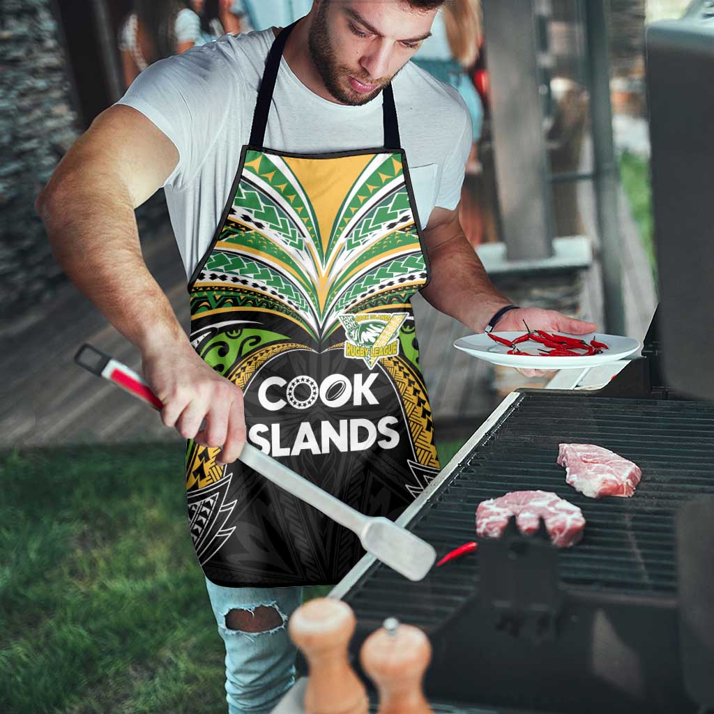 Cook Islands Rugby League Apron Tatau Tribal Motifs-Black Color LT03 - Polynesian Pride