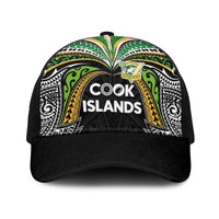 Cook Islands Rugby League Baseball Net Cap Tatau Tribal Motifs-Black Color LT03 One Size Black Black - Polynesian Pride