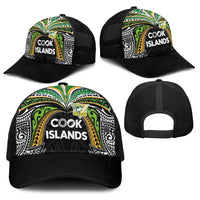 Cook Islands Rugby League Baseball Net Cap Tatau Tribal Motifs-Black Color LT03 - Polynesian Pride