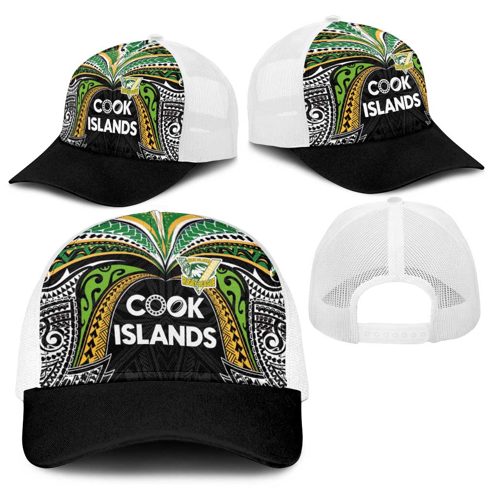 Cook Islands Rugby League Baseball Net Cap Tatau Tribal Motifs-Black Color LT03 - Polynesian Pride