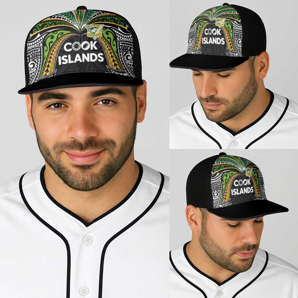 Cook Islands Rugby League Baseball Net Cap Tatau Tribal Motifs-Black Color LT03 - Polynesian Pride