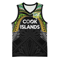Custom Cook Islands Rugby League Basketball Jersey - Tatau Tribal Motifs Black LT03 Unisex Black - Polynesian Pride