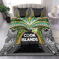 Cook Islands Rugby League Bedding Set Tatau Tribal Motifs-Black Color - Polynesian Pride