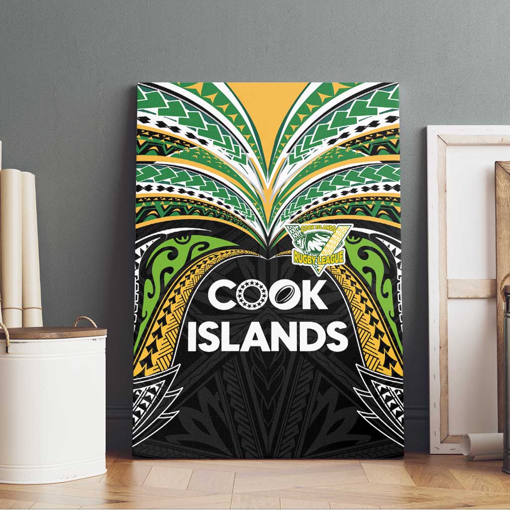 Cook Islands Rugby League Canvas Wall Art Tatau Tribal Motifs-Black Color - Polynesian Pride