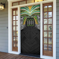 Custom Cook Islands Rugby League Door Cover Tatau Tribal Motifs-Black Color LT03 - Polynesian Pride