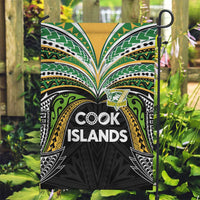 Cook Islands Rugby League Garden Flag Tatau Tribal Motifs-Black Color - Polynesian Pride