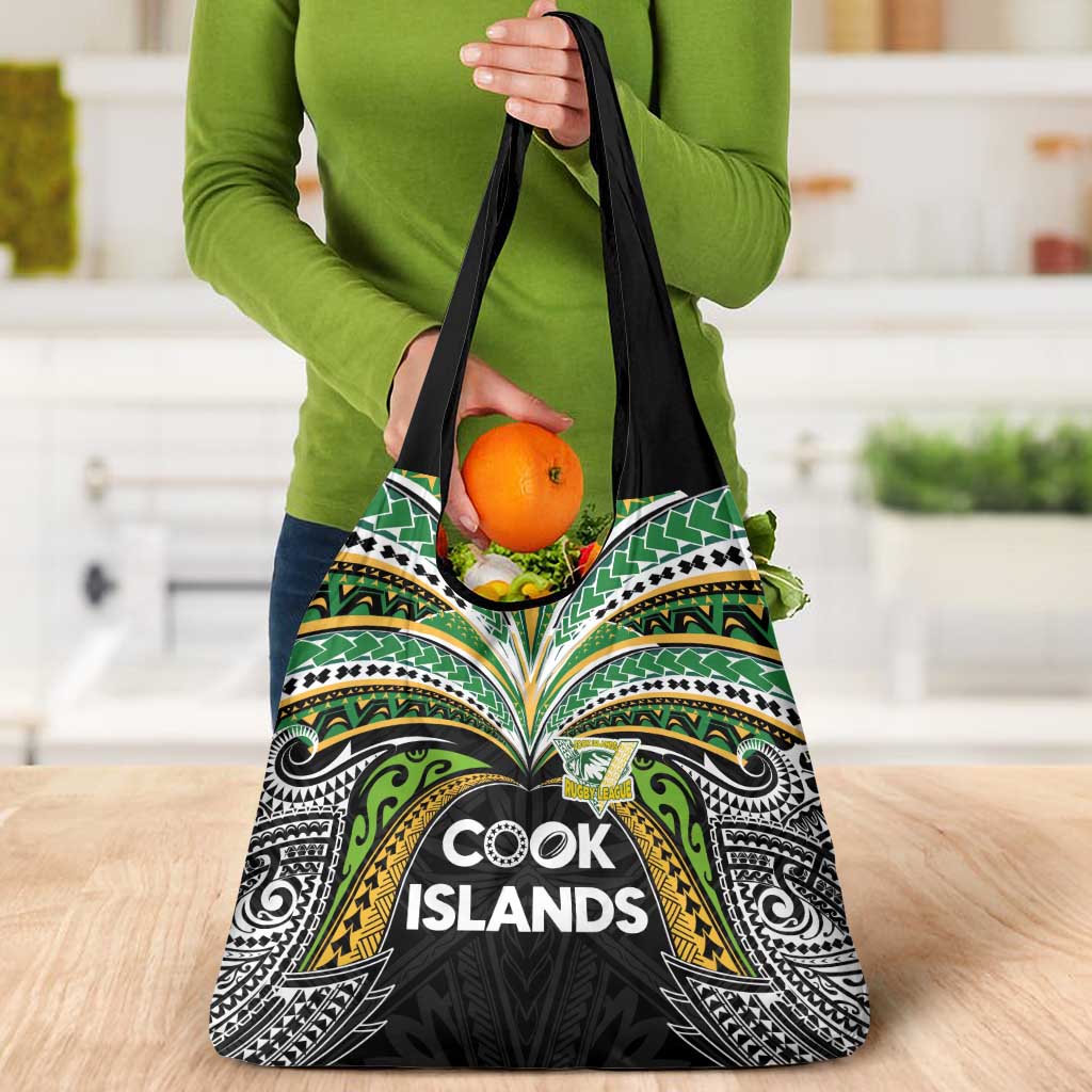 Cook Islands Rugby League Grocery Bag Tatau Tribal Motifs-Black Color LT03 - Polynesian Pride