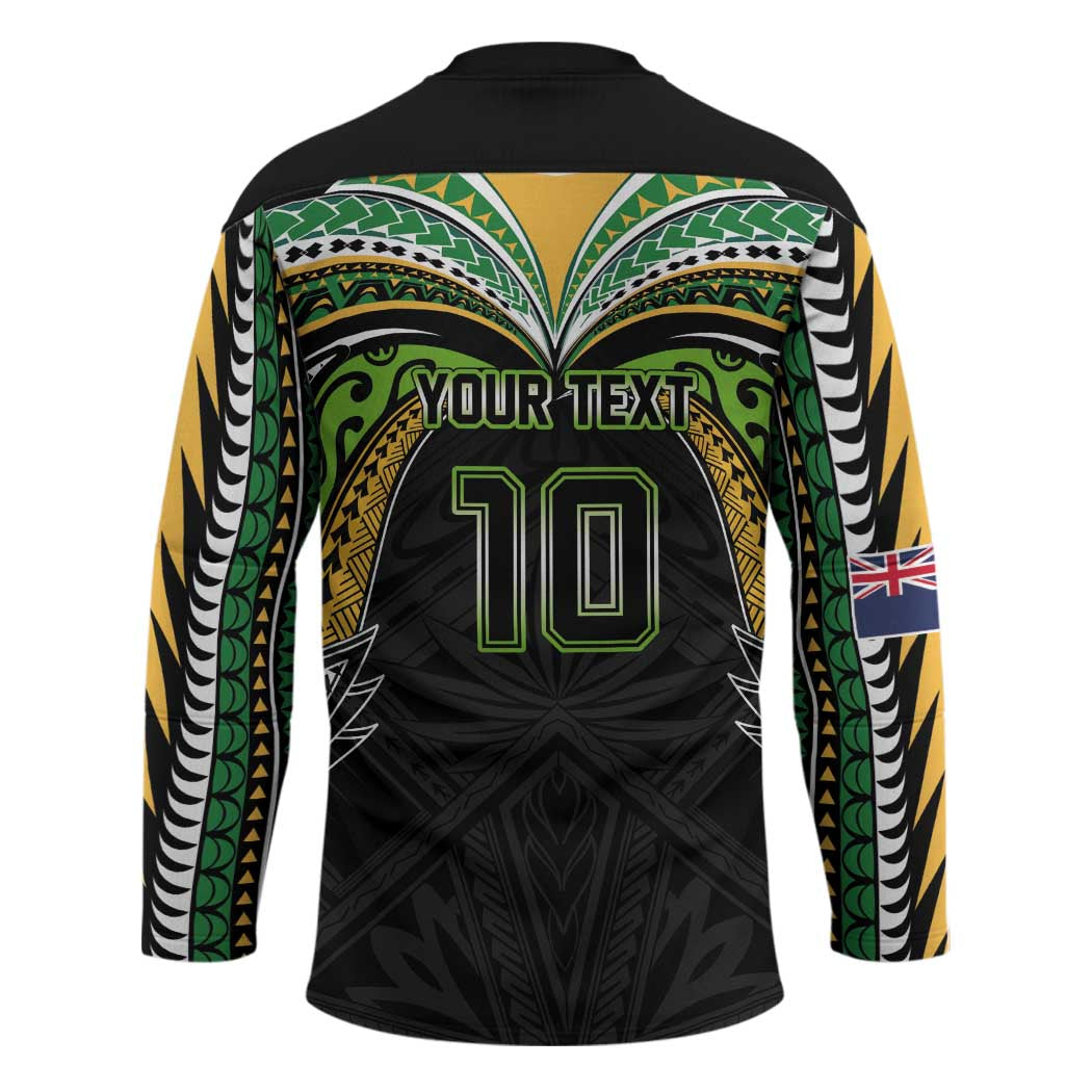 Custom Cook Islands Rugby League Hockey Jersey Tatau Tribal Motifs-Black Color LT03 - Polynesian Pride