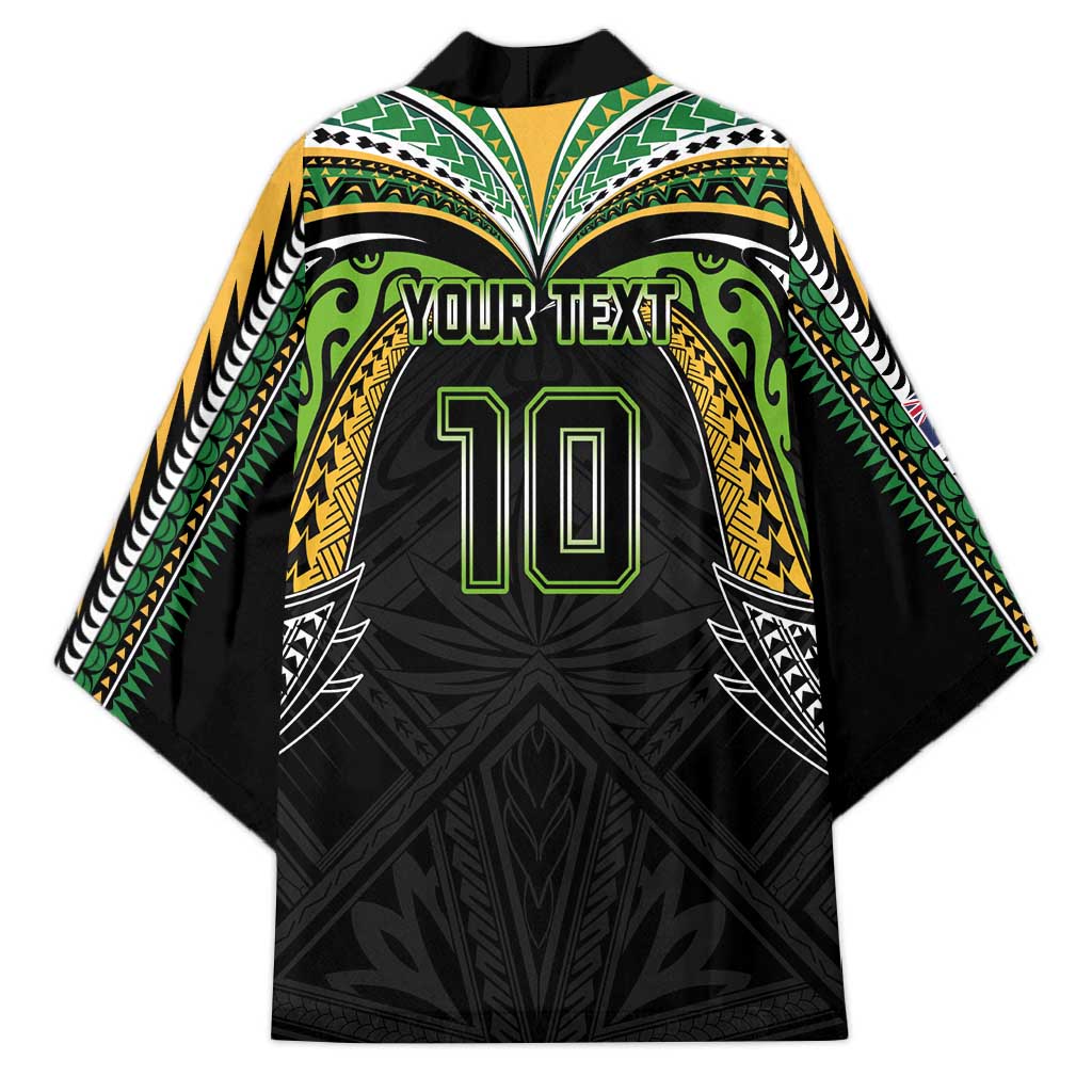 Custom Cook Islands Rugby League Kimono Tatau Tribal Motifs-Black Color LT03 - Polynesian Pride