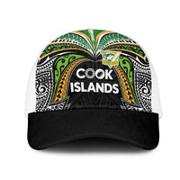 Cook Islands Rugby League Mesh Trucker Cap Tatau Tribal Motifs-Black Color LT03 One Size White Black - Polynesian Pride