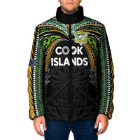 Custom Cook Islands Rugby League Padded Jacket Tatau Tribal Motifs-Black Color LT03 Men Black - Polynesian Pride