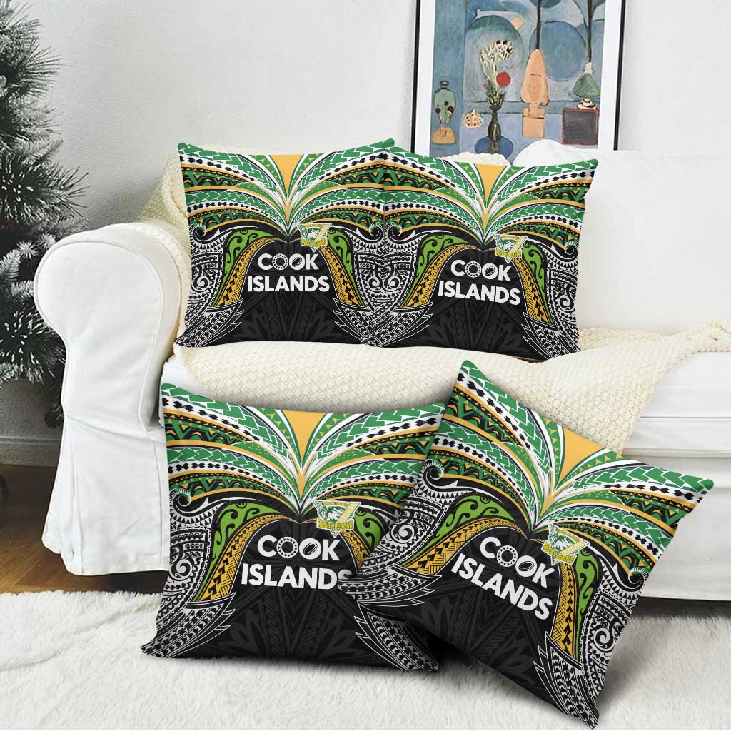 Cook Islands Rugby League Pillow Cover Tatau Tribal Motifs-Black Color LT03 - Polynesian Pride