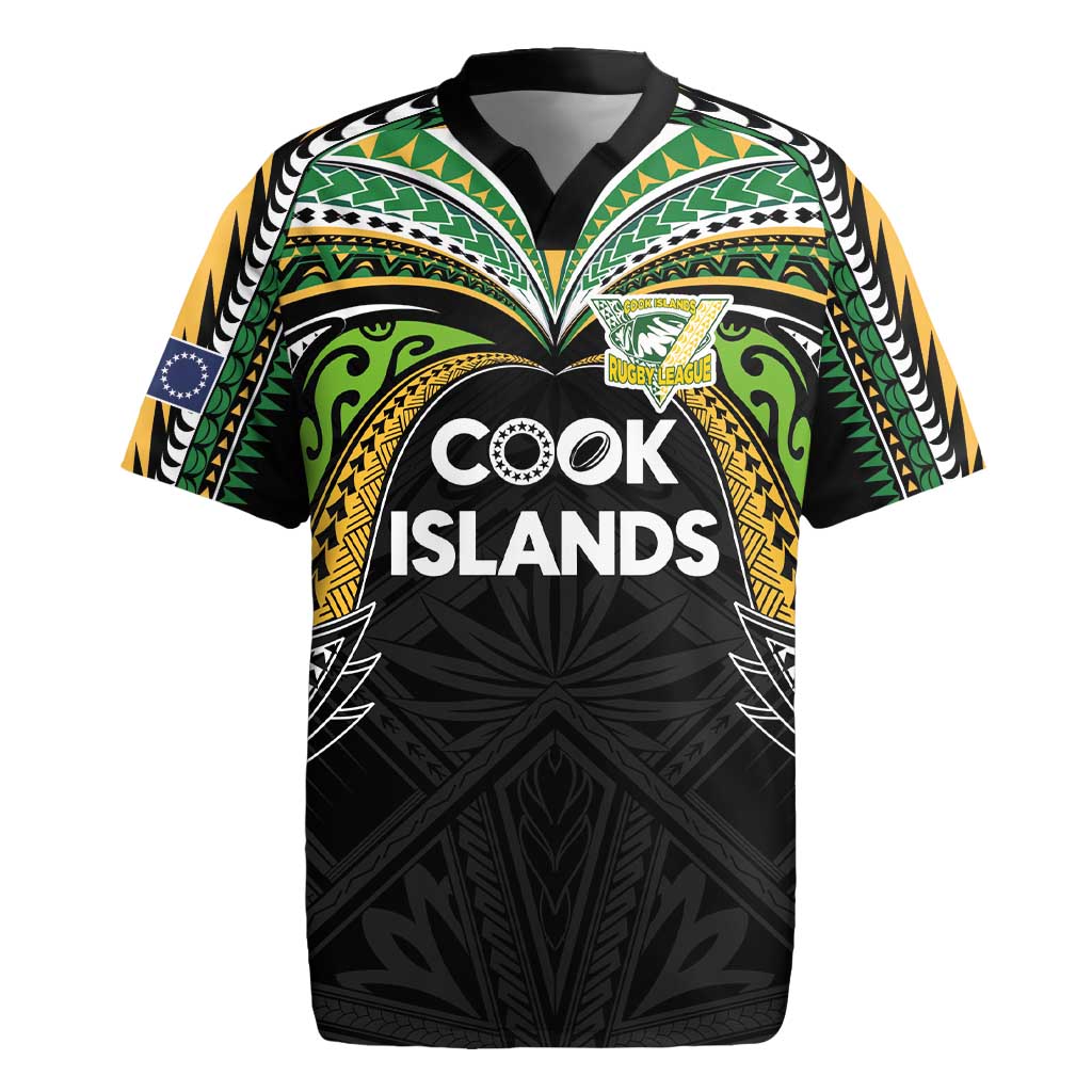 Custom Cook Islands Rugby League Rugby Jersey Tatau Tribal Motifs-Black Color LT03 Black - Polynesian Pride