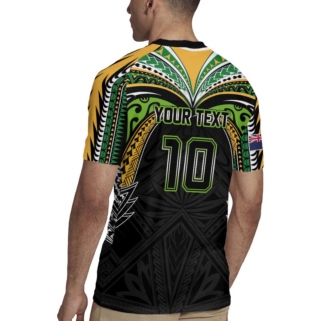Custom Cook Islands Rugby League Rugby Jersey Tatau Tribal Motifs-Black Color LT03 - Polynesian Pride