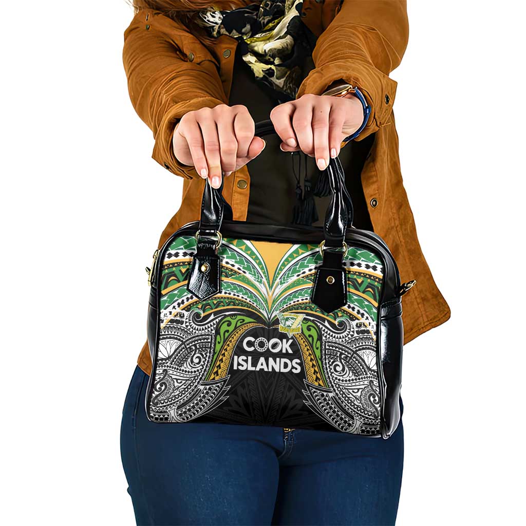 Cook Islands Rugby League Shoulder Handbag Tatau Tribal Motifs-Black Color - Polynesian Pride