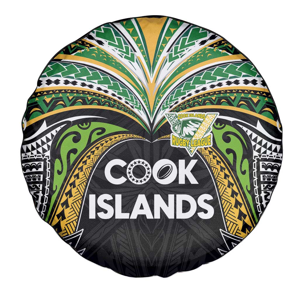Cook Islands Rugby League Spare Tire Cover Tatau Tribal Motifs-Black Color - Polynesian Pride