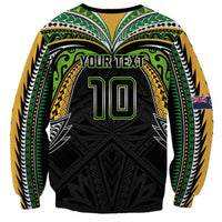 Custom Cook Islands Rugby League Sweatshirt Tatau Tribal Motifs-Black Color LT03 - Polynesian Pride