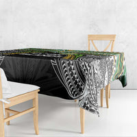 Cook Islands Rugby League Tablecloth Tatau Tribal Motifs-Black Color - Polynesian Pride