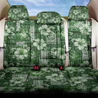 Hawaiian Quilt Pattern Back Car Seat Cover Hibiscus and Tribal Element Vintage Green Vibe LT03