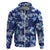 Hawaiian Quilt Pattern Hoodie Hibiscus and Tribal Element Vintage Blue Vibe LT03 Zip Hoodie Blue - Polynesian Pride