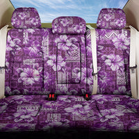 Hawaiian Quilt Pattern Back Car Seat Cover Hibiscus and Tribal Element Vintage Purple Vibe LT03
