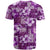 Hawaiian Quilt Pattern T Shirt Hibiscus and Tribal Element Vintage Purple Vibe LT03 - Polynesian Pride