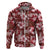 Hawaiian Quilt Pattern Zip Hoodie Hibiscus and Tribal Element Vintage Red Vibe LT03 Zip Hoodie Red - Polynesian Pride