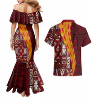 Tonga Feletoa Kupesi Fakatonga Couples Matching Mermaid Dress and Hawaiian Shirt LT03 - Polynesian Pride