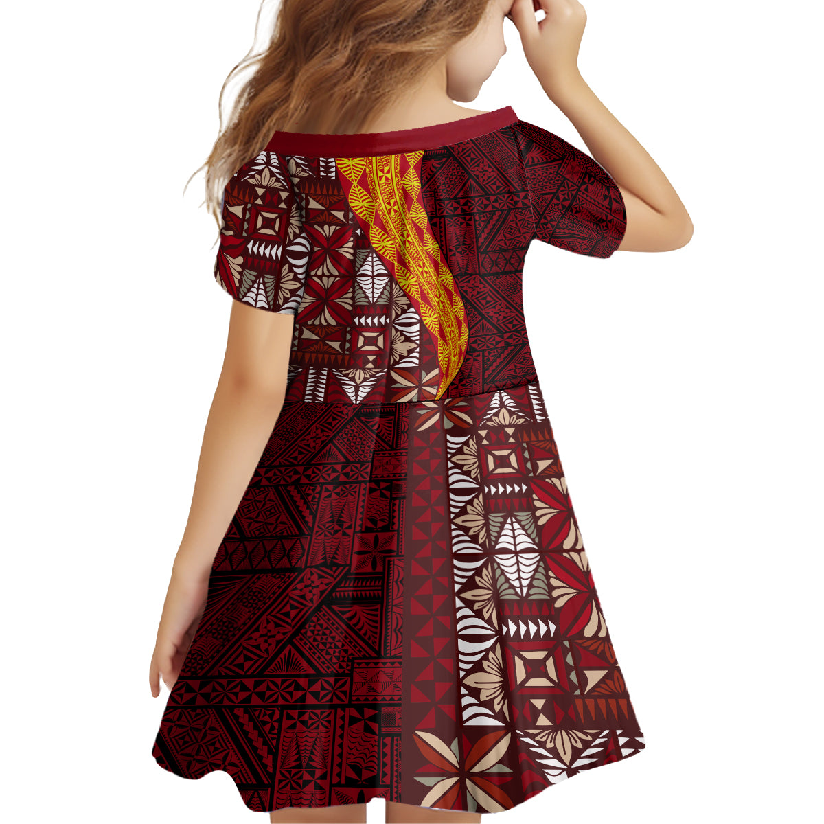 Tonga Feletoa Kupesi Fakatonga Family Matching Off Shoulder Maxi Dress and Hawaiian Shirt LT03 - Polynesian Pride