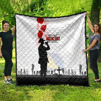 Tokelau ANZAC Day Quilt Lest We Forget Red Poppy Flowers and Soldier LT03 - Polynesian Pride