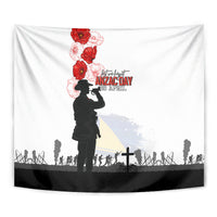 Tokelau ANZAC Day Tapestry Lest We Forget Red Poppy Flowers and Soldier LT03 - Polynesian Pride