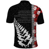 New Zealand ANZAC Day Polo Shirt Soldier Silver Fern with Red Poppies Flower Maori Style LT03 - Polynesian Pride