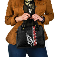 New Zealand ANZAC Day Shoulder Handbag Soldier Silver Fern with Red Poppies Flower Maori Style LT03 - Polynesian Pride