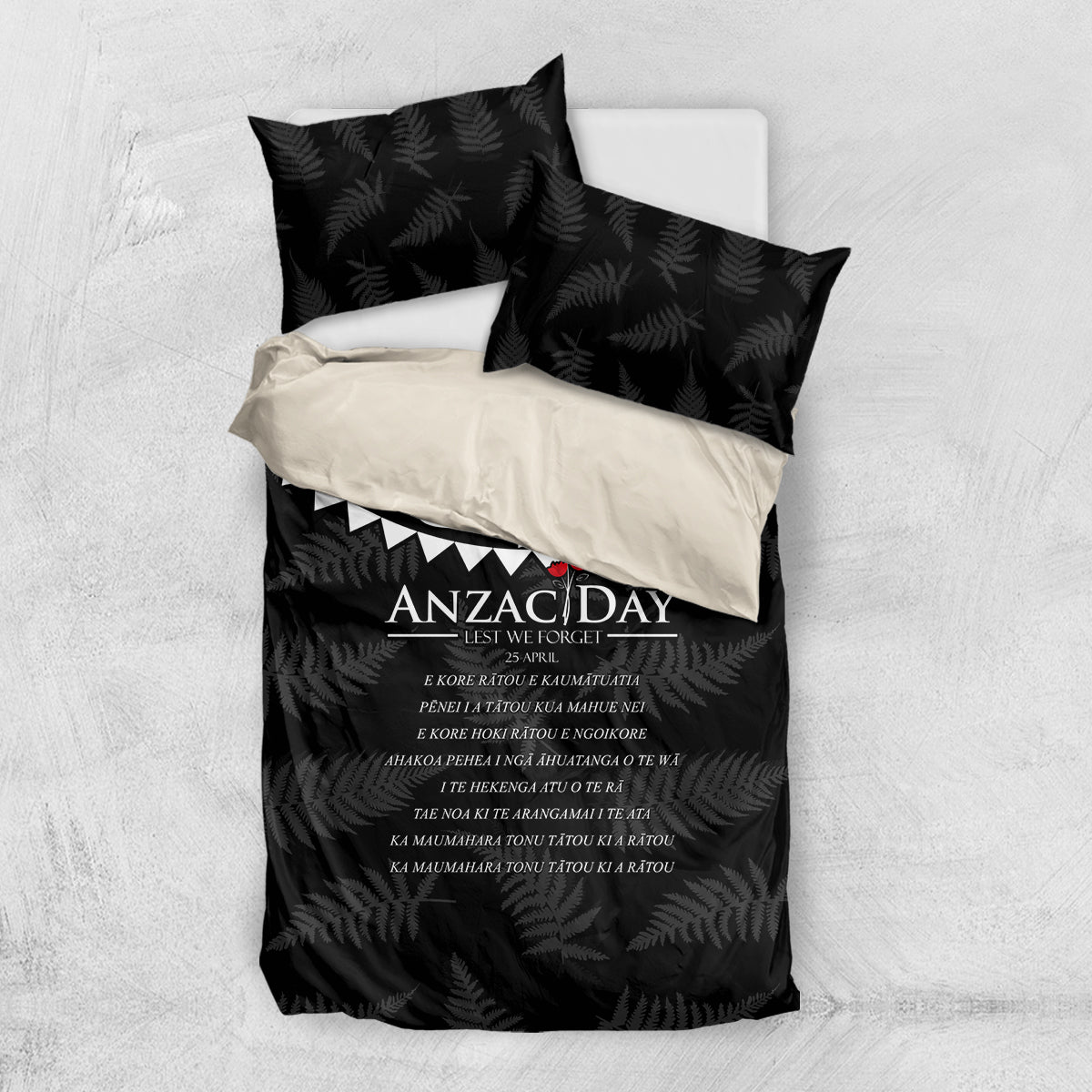 New Zealand ANZAC Day Bedding Set Lest We Forget Haka Dance Respect LT03 US Twin 172cm x 218cm Black - Polynesian Pride